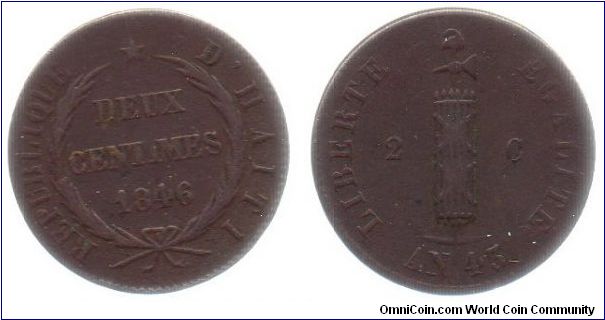 1846 2 centimes