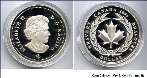 Silver Dollar Special Edition.
The Medal of Bravery was established in 1972 as part of the Canadian Honours System. It is awarded by the Governor General of Canada to recognize acts of bravery in hazardous circumstances.