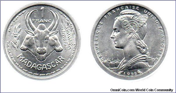 1958 Madagascar 1 Franc