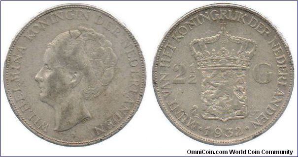 1932 2 1/2 Gulden