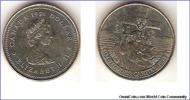 1 dollar
Elizabeth II
Jacques Cartier 1534-1984
nickel