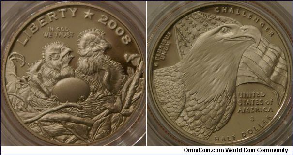 baby eagles featured on the Bald Eagle Commemorative half dollar, Cu-Ni