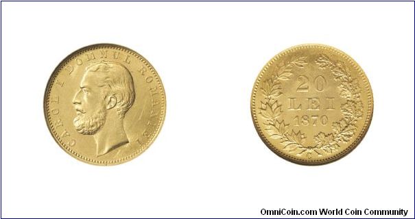 Carol I, 20 Lei, gold, NGC MS-63, finest known
www.piecesdor.com