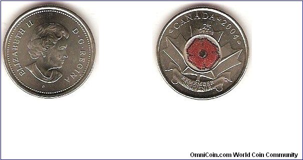 25 cents
rememberance
colored poppy