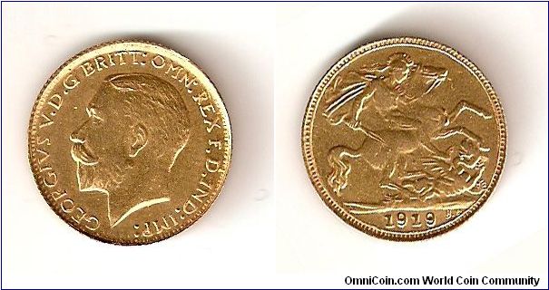 1/2 Sovereign Gold King George