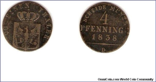 Prussia
4 pfenninge
1/90 thaler