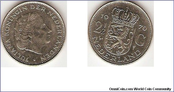 2 1/2 gulden (rijksdaalder)
Juliana, queen of the Netherlands
nickel