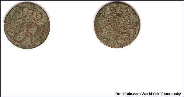 East-Frisia (Ostfrisland)
1/4 stuber, issued in the name of Frederick II the Great of Prussia.