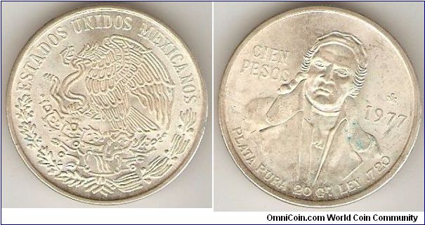 100 pesos
general Morelos