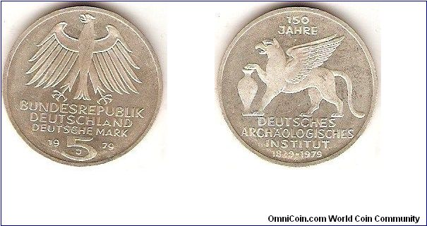 5 mark
German Archelogic Institute
last silver commemorative 5 mark-coin