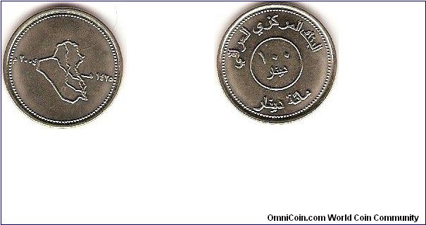 100 dinars
map of Iraq