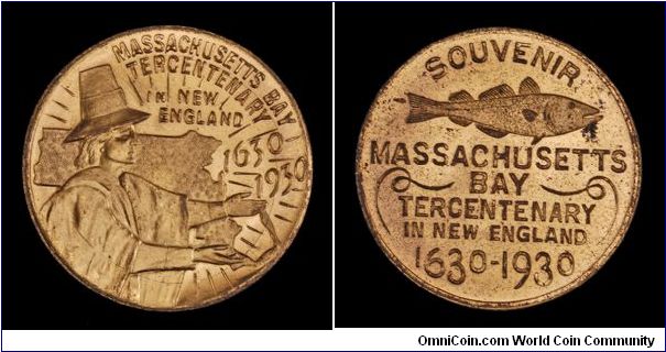Massachusetts Bay Tercentenary Souvenir medal.