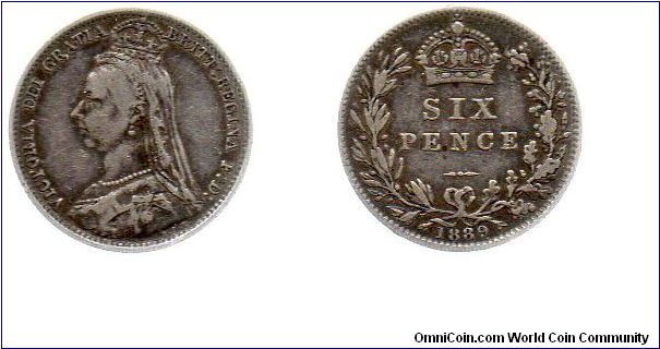 1889 Victoria 6 pence