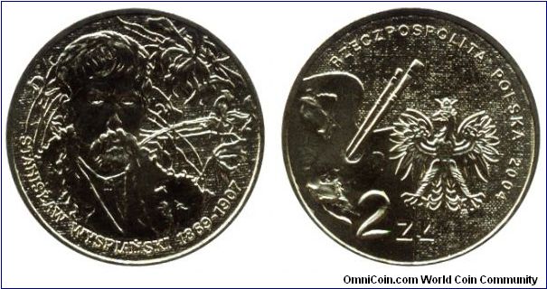 Poland, 2 zlote, 2004, Stanislaw Wyspianski 1869-1907.                                                                                                                                                                                                                                                                                                                                                                                                                                                              