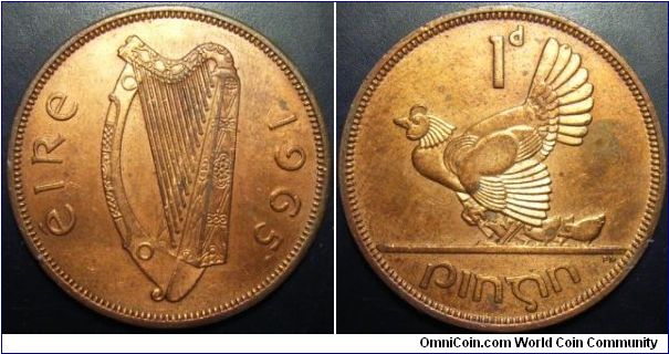 Ireland 1965 1 penny.