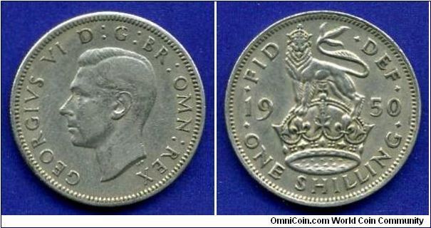 Shilling.
George VI (1936-1952) rex.
British arm.


Cu-Ni.