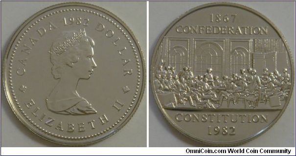 Canada, 1 dollar, 1982 Constitution, Nickel dollar