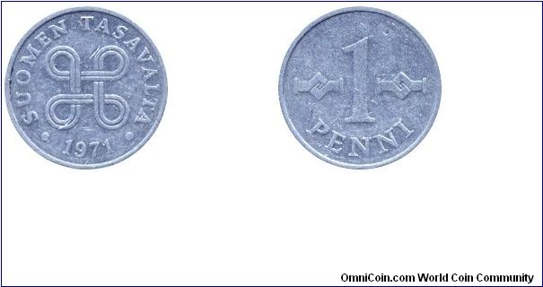 Finland, 1 penni, 1971, Al.                                                                                                                                                                                                                                                                                                                                                                                                                                                                                         