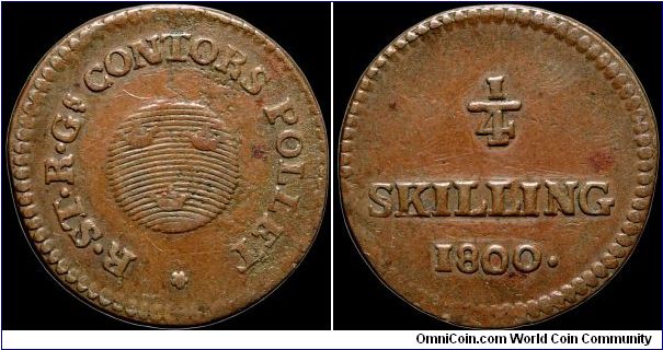 ¼ Skilling, Sweden.

This is a bank token.                                                                                                                                                                                                                                                                                                                                                                                                                                                                        