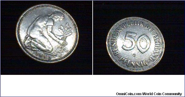 GERMANY. SILVER 50 PFENNIG 1950
FOR SALE.

NEDAL_A@YAHOO.COM