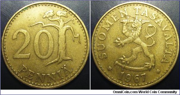 Finland 1967 20 pennia. Special thanks to Sir Sisu!