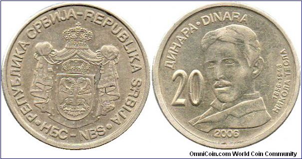 2006 20 Dinara - Nikola Tesla