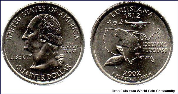 2002 quarter dollar - Louisiana