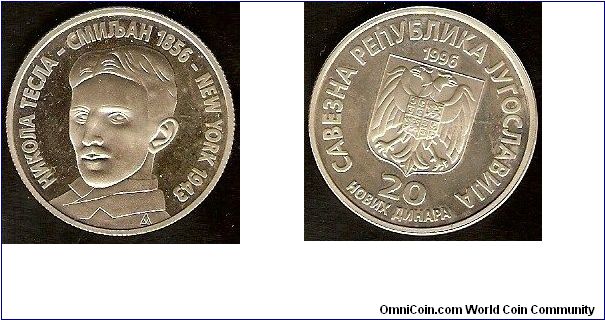 20 novi dinara
Nikola Tesla
copper-zinc-nickel