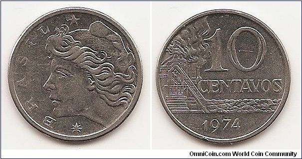 10 Centavos
KM#578.1a
Stainless Steel Obv: Liberty head left Rev: Oil refinery,
denomination and date at right