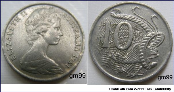 Australia km65 10 Cents (1966-1984)