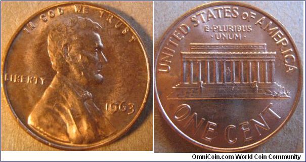 Lincoln cent Unc raw
1963