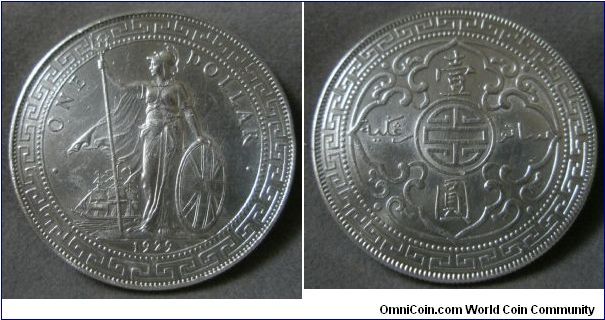 British Trade Dollar, 1929, One Dollar. 26.9568g, 0.9000 Silver, .7800 Oz. ASW> Mintage: 5,100,000 units. UNC Grade.