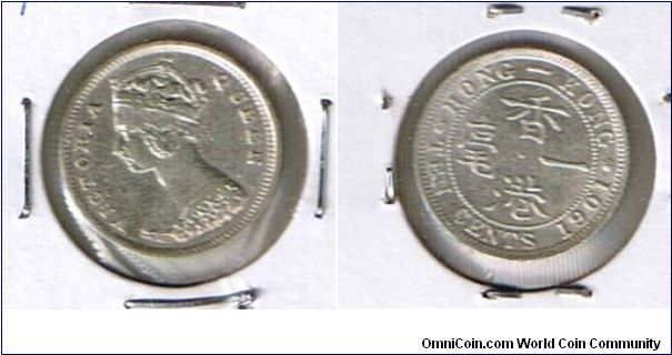 H.K. QV 1901-
10CENTS