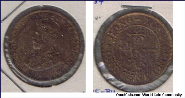 H.K. 1933 KGV-
1 CENT
