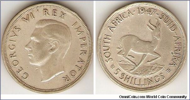 5 shillings (crown)
George VI
0.800 silver
some damage at rim
