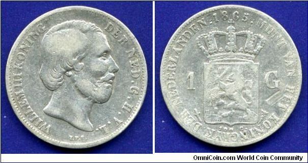 1 Gulden.
King William III (1849-1890).


Ag945f. 10gr.