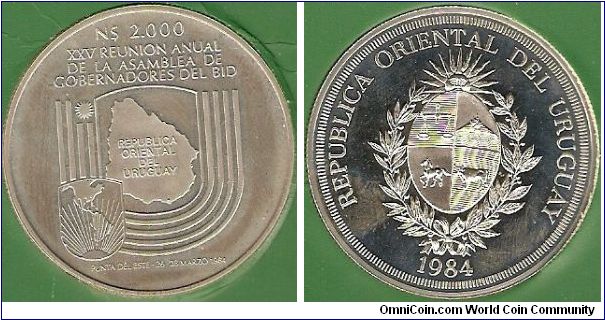 2000 nuevos pesos
25th meeting of Interamerican Bank Governors
0.900 silver
