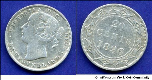 20 cents.
Newfoundland.
Victoria (1837-1901).


Ag925f. 4,71gr.