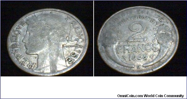 2 FRANCS 1948.