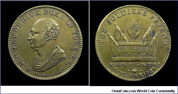 Death of the Duke of York - Brass medal mm. 25