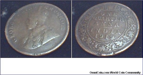 British India one quarter anna