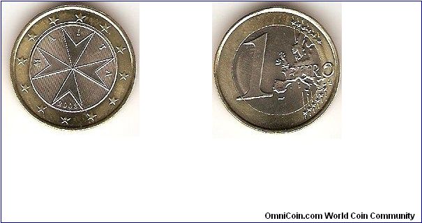 1 euro
Maltese cross
bimetal