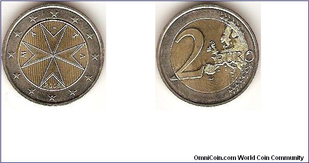 2 euro
Maltese cross
bimetal