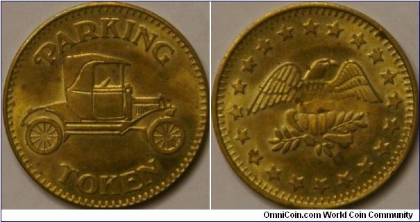 Parking Token for unknown location, wild guess at date, 1 inch dia
