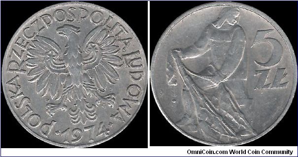 5 Zlotys 1974 MW