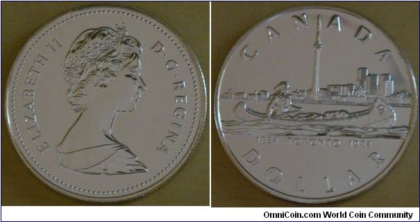 Canada, 1 dollar, 1984 150th anniversary of the City of Toronto, silver dollar