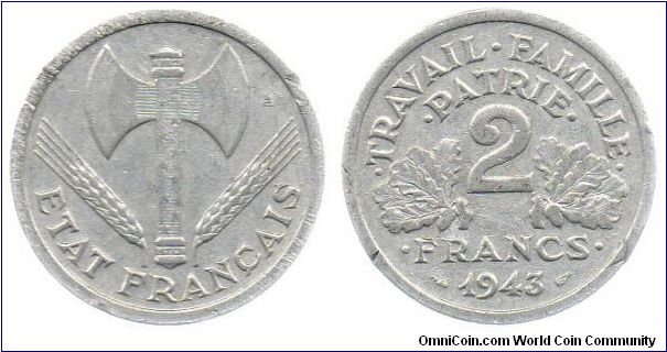 1943 2 Francs