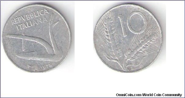 Italy 

Year: 1978 

Denomination:
10 Lira