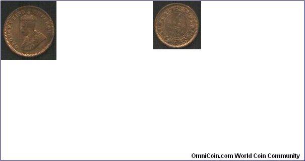 BRITISH INDIA 

KING

GEORGE V

1920

ONE TWELTH 

ANNA

COIN

 

 

REVERSE:  KING GEORGE V

EDGED:      PLAIN

METAL:      BRONZE