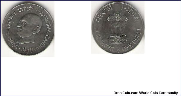 Mahatma Gandhi
1 Rupee Commemorative Coin.